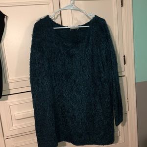 dark teal fuzzy sweater